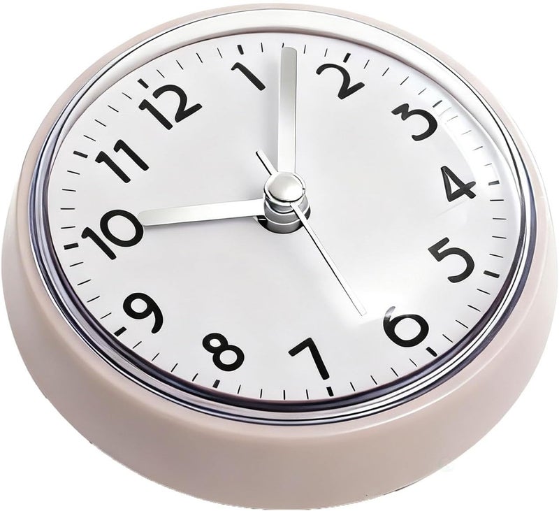 Clockswise 3-Inch Waterproof Wall Mount Bathroom Shower Clock Fog-Free Compact Design with Strong Suction Cup and Clear Easy-to-Read Display Modern Style Accessory for Bathing & Daily Routines, White - Image 4